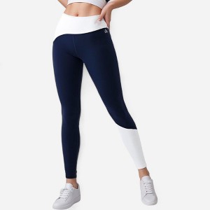 Anna-Kaci Active Women's High Waist Color Block Leggings with Contrast Panel Design - 1 of 4