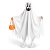 Joyfy Halloween Ghost Costume for Kids White Ghost with Pumpkin Bag for Kids' Halloween Dress Up Party for Girls' Boys' Cosplay - 2 of 4