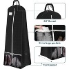 72'' Bridal Wedding Gown Garment Bag, 15'' Gusseted Cover with Shoe Pockets, Travel Storage for Prom Dresses - 4 of 4