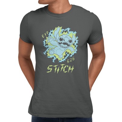 Disney Lilo & Stitch Mens Electric Blue Lightning T-Shirt