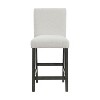Simple Relax Set of 2 Upholstered Counter Height Dining Chairs in White and Charcoal Grey - 3 of 4
