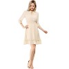 Allegra K Women's Solid Ruffle Hem 3/4 Sleeve A-Line Smocked Short Chiffon Dress - 3 of 4