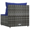 vidaXL Patio Middle Sofa Gray and Dark Blue - 4 of 4