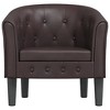 vidaXL Tub Chair - Brown Faux Leather Armchair, Comfortable Seating for Living Room or Bedroom - 3 of 4