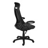APRILSOUL Black Leather Look Contemporary Modern Office Chair, Adjustable Height, Swivel, Ergonomic, Armrests, Computer Desk, Work - 3 of 4