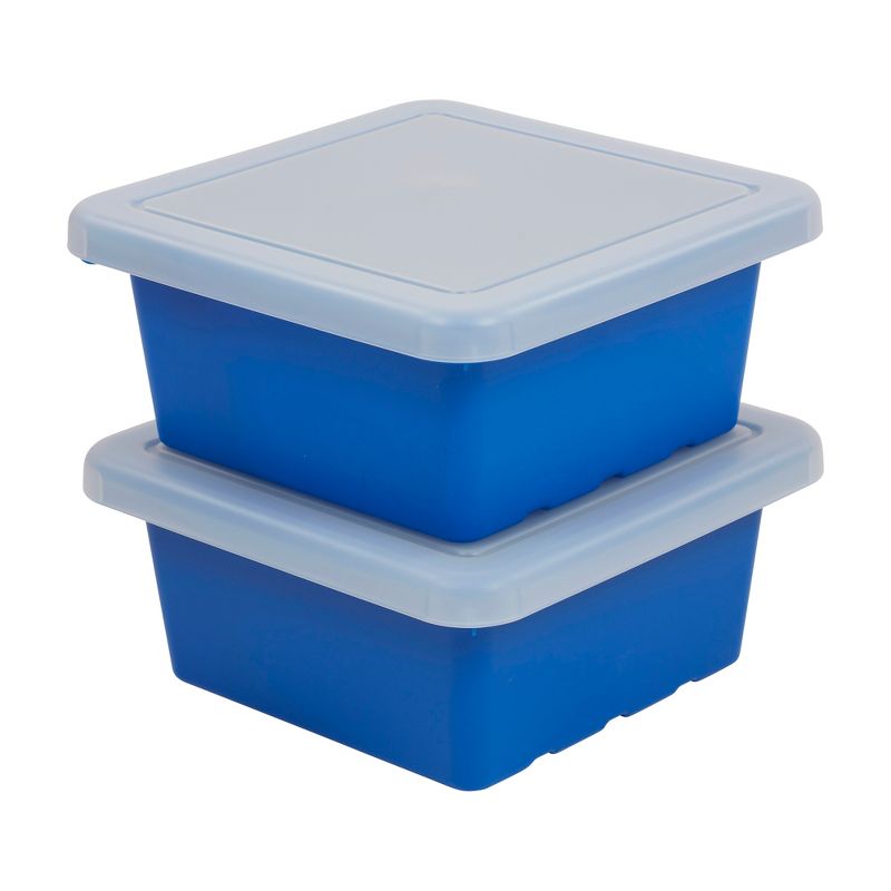 ECR4Kids Square Bin with Lid, Storage Containers, 2-Pack, 1 of 10