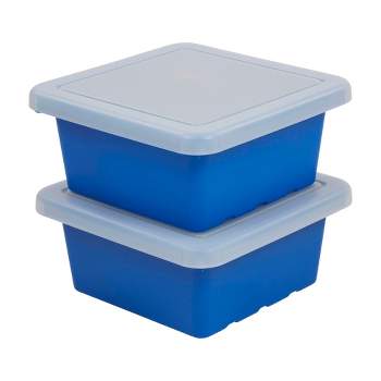 ECR4Kids Square Bin with Lid, Storage Containers, 2-Pack