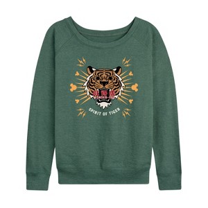 Women's - Disney - Spirit of the Tiger Lightweight French Terry Wide Neck Long Sleeve Graphic Shirt - 1 of 4