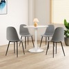 Tangkula 32" Modern Tulip Kitchen Table Round Dining Table w/ MDF Top & Metal Pedestal Base - 2 of 4