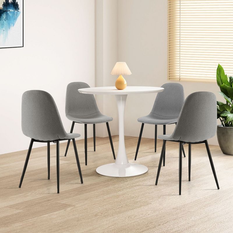 Tangkula 32" Modern Tulip Kitchen Table Round Dining Table w/ MDF Top & Metal Pedestal Base, 2 of 11
