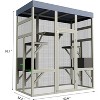 Acekool Outdoor Catio, 70-Inch Wood Cat Enclosure w/Window Access, 5 Platforms & 2 Resting Boxes for Patio or Backyard - 3 of 4