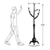Bekrvio Coat Rack Freestanding Wood Tree Rack with 8 Hooks, Black - 3 of 4