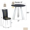 Infurnic Dining Sets Dining Table and Chair Set Mirror-polished Stainless Steel Base 4 Chairs Modern Luxury Round , Black, 42"*42"*29.5" - 3 of 4