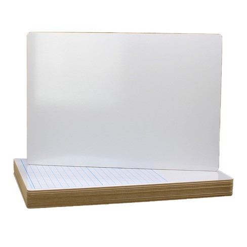 Flipside Products Two Sided 1/2 Graph Dry Erase Board, 11 x 16, Pack of 12