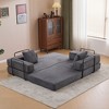 Whisen Sectional Compression Sofa Bed & Floor Futon Couch with Convertible Folding Design, Pillows and Armrests - 3 of 4
