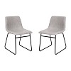Set of 2 Faux Leather Bucket Seat Dining Chairs with Frame - Merrick Lane - 2 of 4