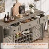 59'' Farmhouse Buffet Cabinet with Sliding Barn Door, Farmhouse Sideboard with 3 Drawer, Rustic Sideboard - 4 of 4