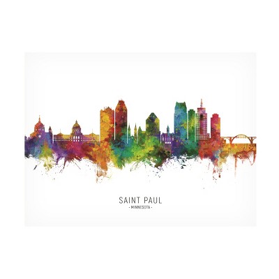 Trademark Fine Art Michael Tompsett 'Saint Paul Minnesota Skyline Named' Canvas Art