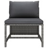 vidaXL Middle Sofa Grey PE rattan, steel, fabric (100% polyester) One Size - 2 of 4
