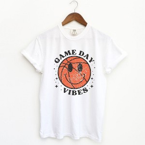 Simply Sage Market Women's Game Day Vibes Basketball Short Sleeve Garment Dyed Tee - 1 of 2