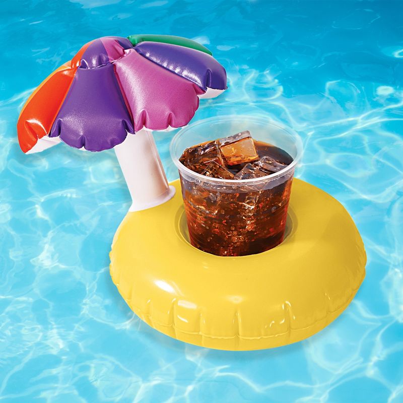 Northlight 10.75" Inflatable Parasol Swimming Pool Floating Drink Holder, 2 of 7
