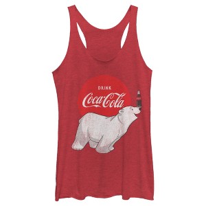 Women's Coca Cola Polar Bear Racerback Tank Top - 1 of 4