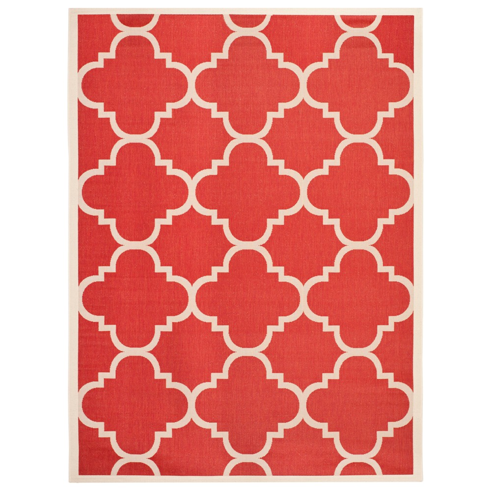 8' x 11' Richmond Outdoor Rug Red/Beige - Safavieh Tarent indoor outdoor rugs bring interior design style to busy living spaces, inside and out. Tarent is beautifully styled with patterns from classic to contemporary, all draped in fashionable colors and made in sizes and shapes to fit any area. Tarent rugs are made with enhanced polypropylene in a special sisal weave that achieves intricate designs that are easy to maintain - simply clean with a garden hose. Tarent indoor-outdoor rugs are made with durable synthetic materials to help them to withstand high traffic and natural weather elements. Size: 8' X 11'. Color: Red. Pattern: Color Block.