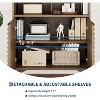 Fluted Storage Cabinet, Sideboard Buffet Cabinet with Storage & Adjustable Shelves for Living Room,Natual - 3 of 4