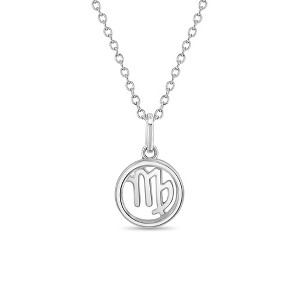Girls' Zodiac Medal Sterling Silver Necklace - In Season Jewelry - 1 of 3
