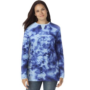 Woman Within Ultra Soft Waffle Thermal Sweatshirt - 1 of 4