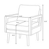 Mid-Century Armchair , Accent Chair with Chenille Armrest - 3 of 4