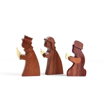 Nambe Wood Wisemen - 3-Piece Nativity Set