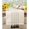 Saro Lifestyle Stripe Design Table Runner with Tassels, 16"x72", Black - 3 of 3