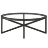 Ridstar Modern Oval Tempered Glass Coffee Tables For Living Room-Black - 2 of 4