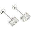 Slickblue Women’s Rhodium Plated Sterling Silver Cubic Zirconia Round Stud Earrings, 0.5 Carat - 2 of 3