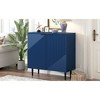 MDF Modern Minimalist Side Cabinet with Adjustable Shelves and Geometric Doors, Storage for Living Room, Bedroom or Office - 3 of 4