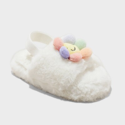 Toddler Avi 3D Flower Slippers - Cat & Jack™ Cream