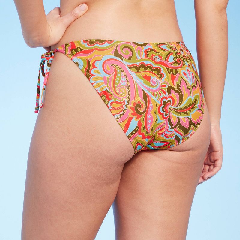 Women's Paisley Print Cheeky High Leg Bikini Bottom - Wild Fable™ Multi, 6 of 9