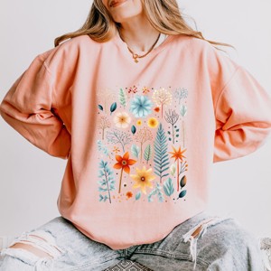 Simply Sage Market Winter Floral Lightweight Garment Dyed Sweatshirt - 1 of 4