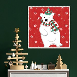 Amanti Art 22"x22" Festive Christmas III by Anne Tavoletti Framed Canvas Wall Art Print - 1 of 4
