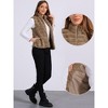 INSPIRE CHIC Women's Stand Collar Fully Lined Sleeveless Faux Fur Fluffy Zip Vest - 2 of 4