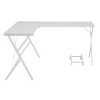 GlasFlength Desks L Shaped Gaming Desk Study Desk Corner Table Sturdy Workstation for Home Office Small Space, White, 62.5"*47.5"*28.5" - 3 of 4