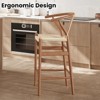 Bencmate Dining Chairs, Fully Assembled Wishbone Barstool, Weave Counter Height Bar Stool for Kitchen Island, Brown, 17.5"*20"*39.4" - 4 of 4