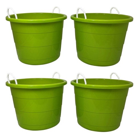 Homz 17-gallon Indoor Outdoor Storage Bucket W/rope Handles For