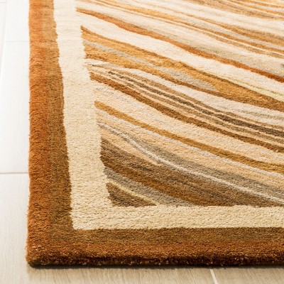 Elegant Geometric Red Wool & Viscose 5'6" x 8'6" Hand-Tufted Rug
