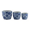Sagebrook Home 3pc Chinoiserie Ceramic Indoor Outdoor Planter Pots Blue/White: Rust-Resistant, Hand-Painted, No Drainage Holes - 2 of 4