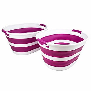 SAMMART 23L (6 Gallons) Collapsible Plastic Oval Laundry Basket / Wash Tub - 1 of 4