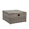 GlasFlength 6PCS Patio Seating Rattan Furniture Set Sectional Sofa Cushioned Garden, Tempered Glass Table, Beige, 40.75"*23.43"*17.52" - 2 of 4