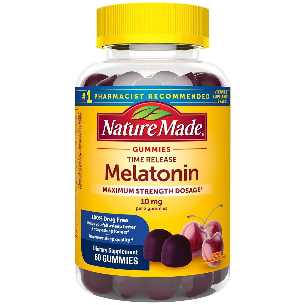 Photos - Vitamins & Minerals Nature Made Time Release Melatonin Max Strength 10mg Gummies - 60ct