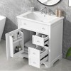 Okak Modern Sleek 30" Bathroom Vanity with Ceramic Sink Combo, Freestanding Single Vanity with 2 Drawer & Door, Bathroom Storage Cabinet - 3 of 4